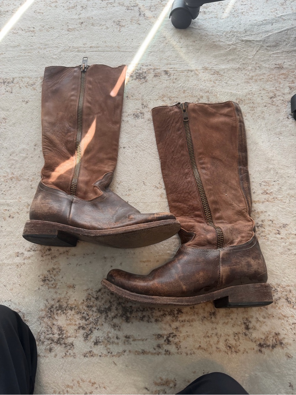 Freebird By Steve Women's Size 9 M Knee Tall Brown Beige Leather Brusl Boots
